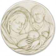 Holy Family Plaque 10in. Lightweight Fiberglass Resin Indoor/Outdoor Garden