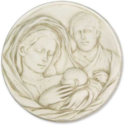 Holy Family Plaque 10in. Fiberglass Indoor/Outdoor Garden Statue -  - F7302