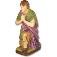 Kneeling Shepherd 30 H Ntv1.2 Lightweight Fiberglass Resin Indoor/Outdoor Church Statuary