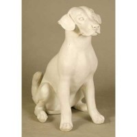 Sitting Puppy 20in. High Fiberglass Resin Indoor/Outdoor Garden