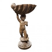 Lucca Child Birdbath 22in. - Fiberglass Resin - Indoor/Outdoor Statue