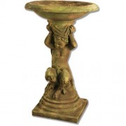 Complete Pan Birdbath 36in. - Fiberglass Resin - Outdoor Statue