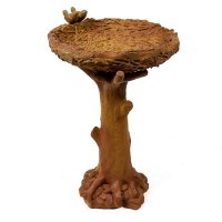 Nature's Birdbath w/Birds - Fiberglass Resin - Indoor/Outdoor Statue