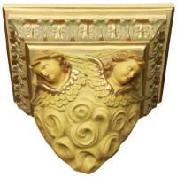 Outlooking Angels Shelf/Bracket - Lightweight Fiberglass Resin - Outdoor Statue