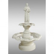 Saint Francis Double Fountain - Fiberglass Resin - Outdoor Statue