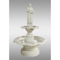 Saint Francis Double Fountain - Fiberglass Resin - Outdoor Statue