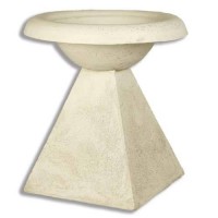 Modern Birdbath 17in. - Fiberglass Resin - Indoor/Outdoor Statue