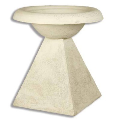 Modern Birdbath 17in. - Fiberglass Resin - Indoor/Outdoor Statue -  - F8401
