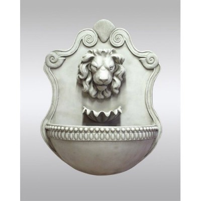 Lion & Shell Wall Fountain Fiberglass Indoor/Outdoor Garden -  - F6636