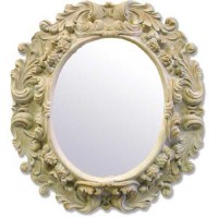 Victorian Thick Round Mirror Frame 41in. Fiberglass Resin Indoor/Outdoor Garden Victorian Thick Round Mirror Frame 41in. Fiberglass Resin Indoor/Outdoor Garden
