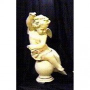 Manor Garden Cherub- Left Facing 30" - Fiberglass Resin Indoor/Outdoor Garden Statue