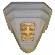 Bracket With Cross 14in. High Lightweight Fiberglass Resin - Indoor/Outdoor Statue