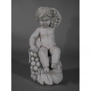 Child With Grapes 13in. (Onel) - Fiberglass Resin - Outdoor Statue