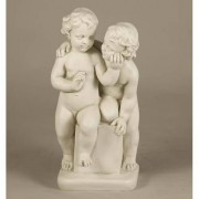 Loving Twins 19in. - Fiberglass Resin - Indoor/Outdoor Garden Statue