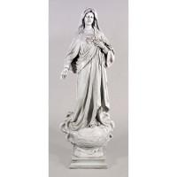 Immaculate Heart Of Mary - 39in. Lightweight Fiberglass Resin - Outdoor Statue