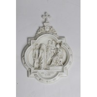 Wall Plaque Station #1 - Lightweight Fiberglass Resin Indoor/Outdoor Garden