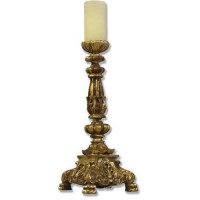 Baroque Candleholder - Lightweight Fiberglass Resin - Indoor/Outdoor Church Statuary