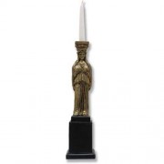 Caryatid Candleholder Small - Lightweight Fiberglass Resin - Indoor/Outdoor Statue