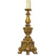 Ornate Candleholder Tall 33in. - Lightweight Fiberglass Resin - Outdoor Statue