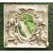 LaBelle Demoiselle Cherub Plaque w/Mirror - Fiberglass -