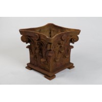 Corinthian Planter (Feet) 17in. Fiberglass Resin Indoor/Outdoor Garden / Patio