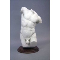 Museum Male Torso 14in. Fiberglass Resin Indoor/Outdoor Garden