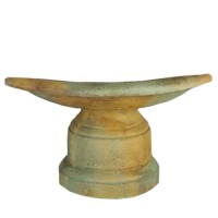 SANTI FISH BOWL Statue Display Base/Riser Fiber Stone Indoor/Outdoor