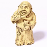 Monk With Rosary - Lightweight Fiberglass Resin Indoor/Outdoor Church Statuary