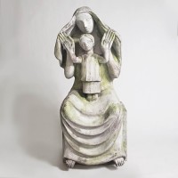 Medevil Mary And Child Lightweight Fiberglass Resin Indoor/Outdoor Church Statuary