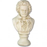 Beethoven Bust Small 12in. High - Fiberglass Resin - Outdoor Statue