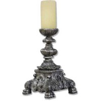 Baroque Candleholder-Short Fiberglass Resin Indoor/Outdoor Garden