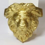 Flat Head Lion Face 9in. Fiberglass Resin Indoor/Outdoor Garden