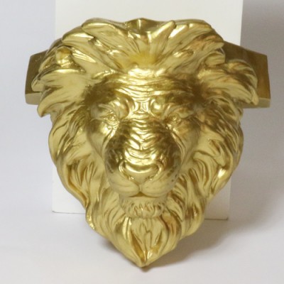 Flat Head Lion Face 9in. Fiberglass Indoor/Outdoor Garden -  - F223