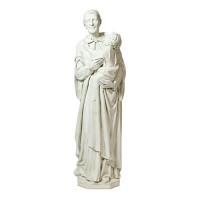 ST. VINCENT DEPAUL AND 1 CHILD 48" H Lightweight Fiberglass Resin Indoor/Outdoor Church Statuary