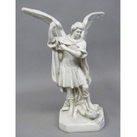 St. Michael Overcomes Satan - Lightweight Fiberglass Resin - Indoor/Outdoor Statue