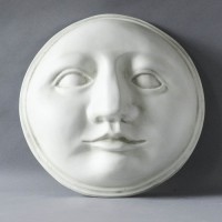 Moon Face 17in. Fiberglass Resin Indoor/Outdoor Garden