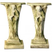 Devotion Angel set Pedestal 38in. Fiberglass Resin Indoor/Outdoor Garden