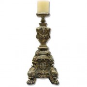 Ornate Candleholder Short 24 Fiber Stone Indoor/Outdoor Church Statuary
