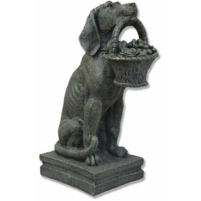 Puppy With Basket Fiberglass Indoor/Outdoor Garden -  - HF6671