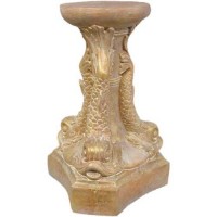 Dolphin Pedestal 16in.H Fiberglass Resin Indoor/Outdoor Garden