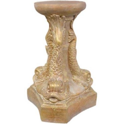 Dolphin Pedestal 16in.H Fiberglass Indoor/Outdoor Garden -  - HF208