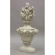 Flaming Torch Pediment 34 Fiber Stone Indoor/Outdoor Garden Statue