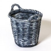 Round Basket Small 14in. Fiberglass Resin Indoor/Outdoor Garden