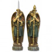 Majestic Angel Guardian Set Fiberglass Resin Indoor/Outdoor Garden