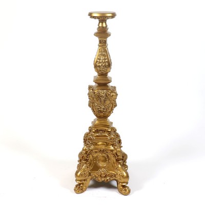 Ornate Candleholder Tall 3in. Fiberglass Indoor/Outdoor Garden -  - F1215