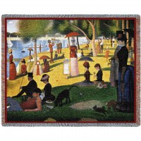A Sunday Afternoon on the Island of La Grande Jatte - Georges Seurat - Cotton Woven Blanket Throw -  (72x54)
