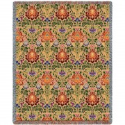 Acanthus Spectrum - Arts And Crafts - William Morris - Cotton Woven Blanket Throw -  (72x54)