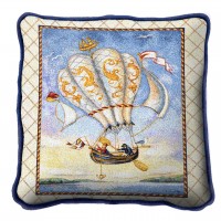 Airship Textured Hand Finished Elegant Woven Throw Pillow Cover 100% Cotton  Size 17x17