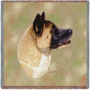 Akita - Robert May - Lap Square Cotton Woven Blanket Throw -  (54x54)