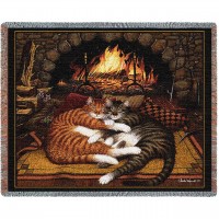 All Burned Out Cat - Charles Wysocki - Cotton Woven Blanket Throw -  (72x54)